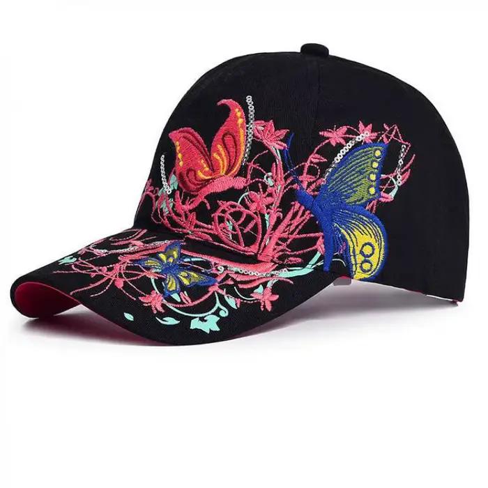 Casquette de baseball femmes brodé fleur chapeau