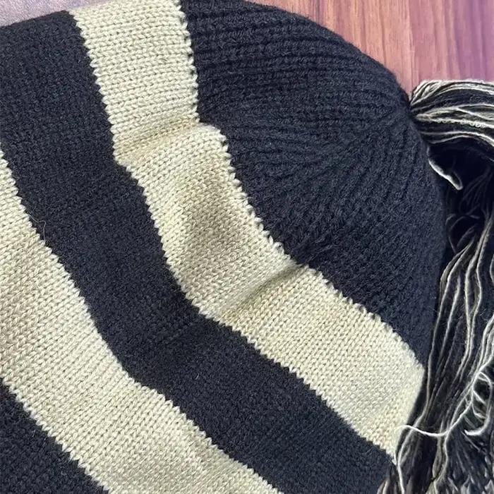 Chapeau NANA Anime Cosplay à Rayures et Pompon
