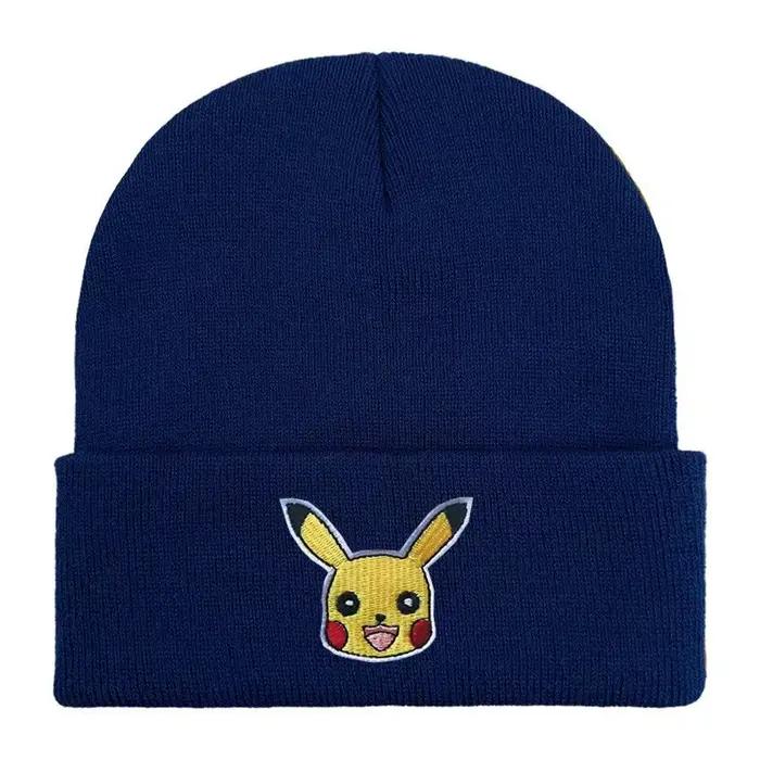 Pokemon unisexe coton dessin animé brodé bonnets chapeaux décontractés tricoté hiver chapeau dur Hip Hop crâne Bonnet