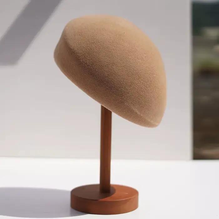 Béret en feutre de laine de style français pour femmes
