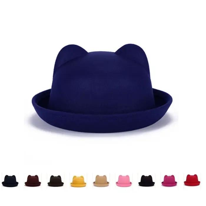 Nouveau Cadeau de noël femmes filles oreilles de chat chapeau formel hiver mignon Parent-enfant