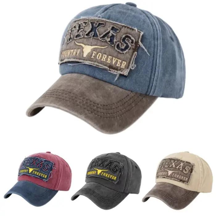Casquette de baseball rétro Texas effet vieilli