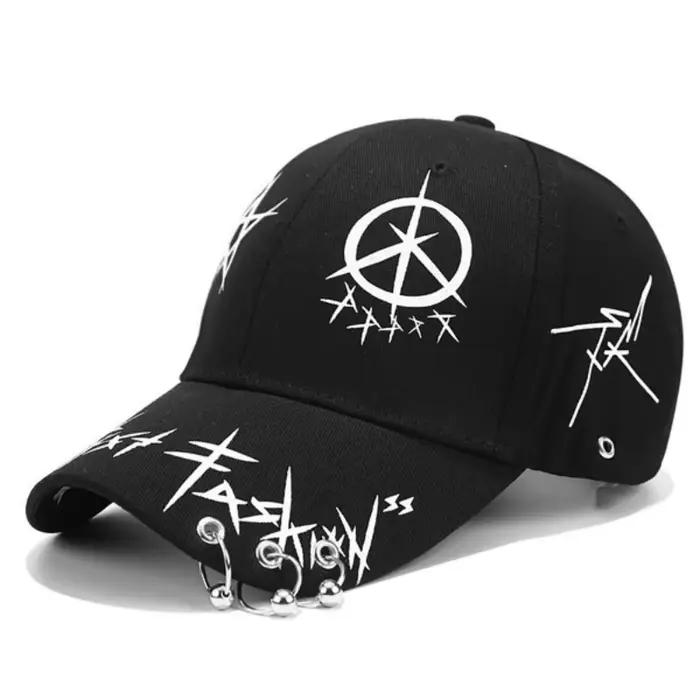 Casquette de Baseball avec Graffiti Noir et Blanc pour Homme et Femme