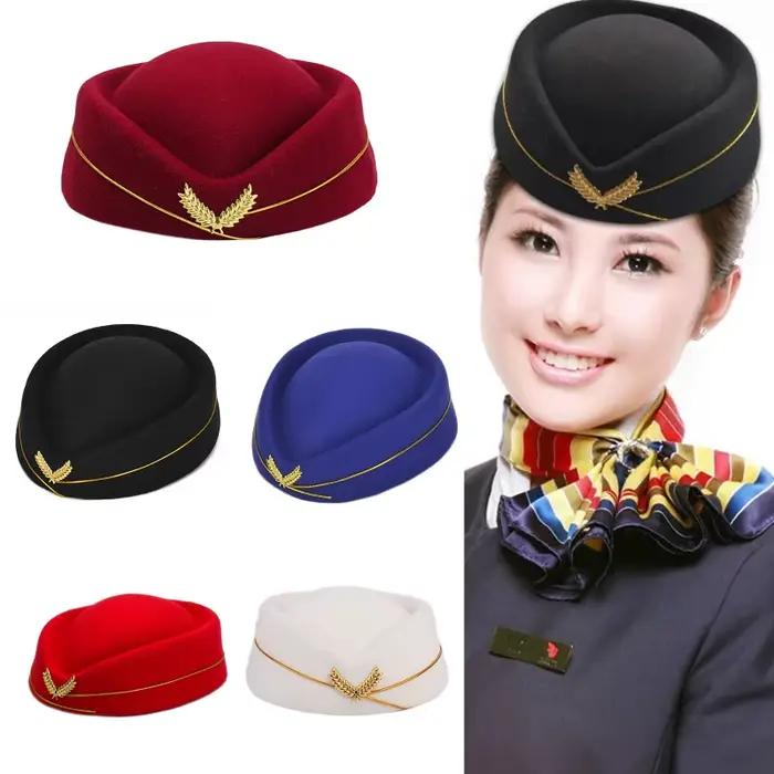Chapeau d'hôtesse l'air, béret pour femmes, accessoire d'uniforme formel