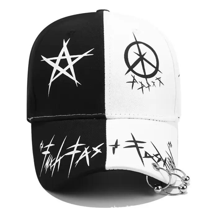 Casquette de Baseball avec Graffiti Noir et Blanc pour Homme et Femme