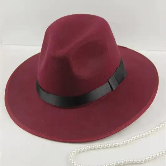 Chapeau en feutre de laine style britannique pour hommes et femmes