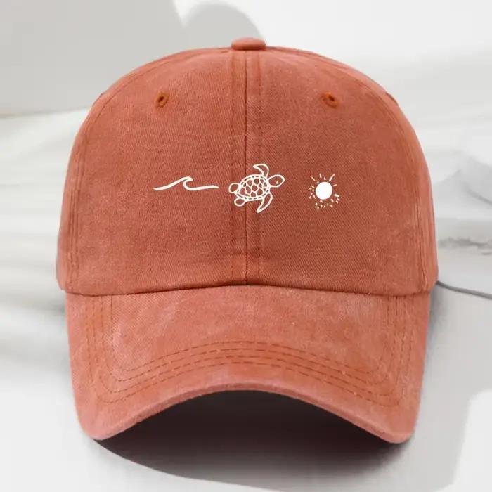 Casquette de baseball imprimée à motif de tortue pour le style décontracté quotidien