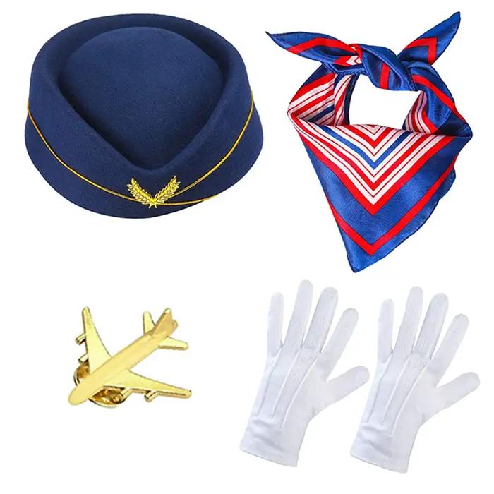 Chapeau d'hôtesse de l'air Cosplay pour femme