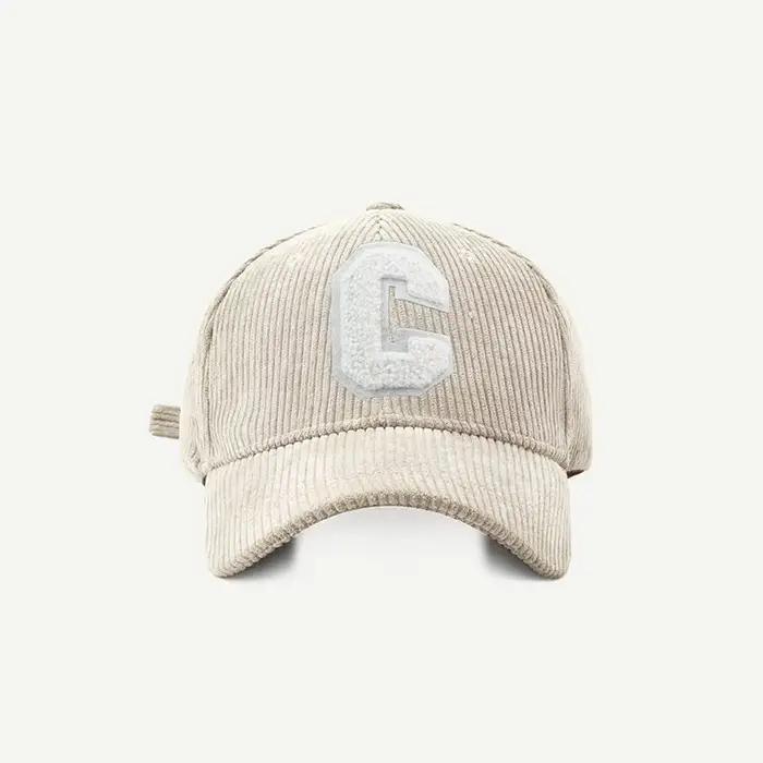 Nouvelle Casquette de Baseball en Velours Côtelé Tendance pour Femme