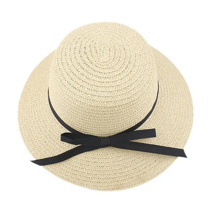 Chapeau de paille d'été à large bord pliable