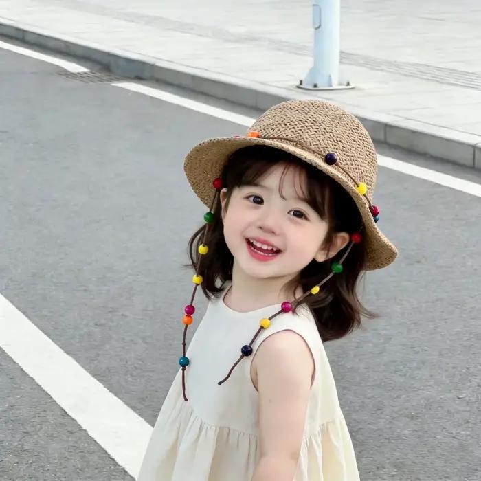 Chapeau de paille en jean d'été pour filles