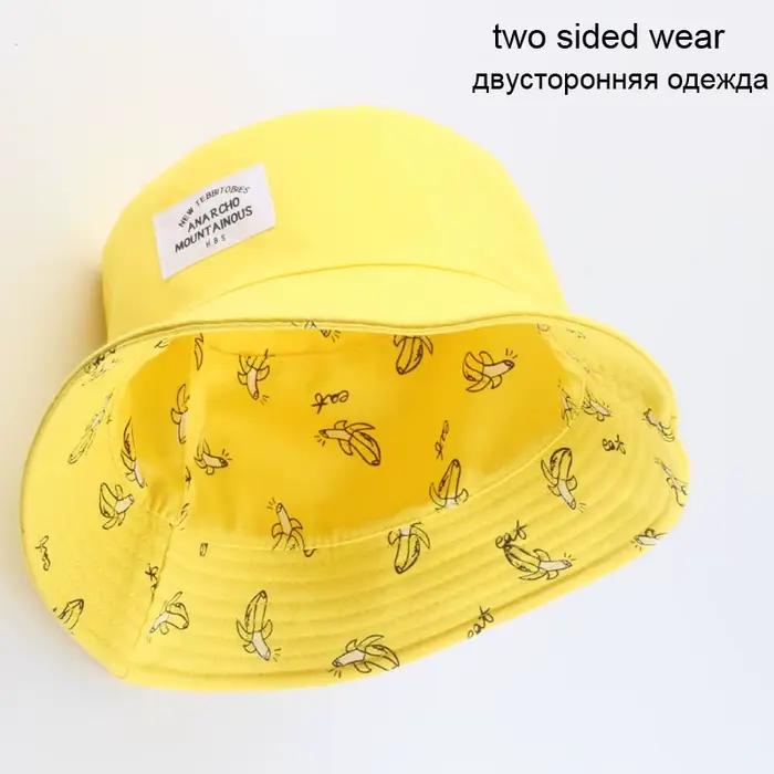 chapeau de seau bob imprimé jaune pour homme femme protection solaire randonnée voyage pêche occasionnels style décontracté multifonctionnel