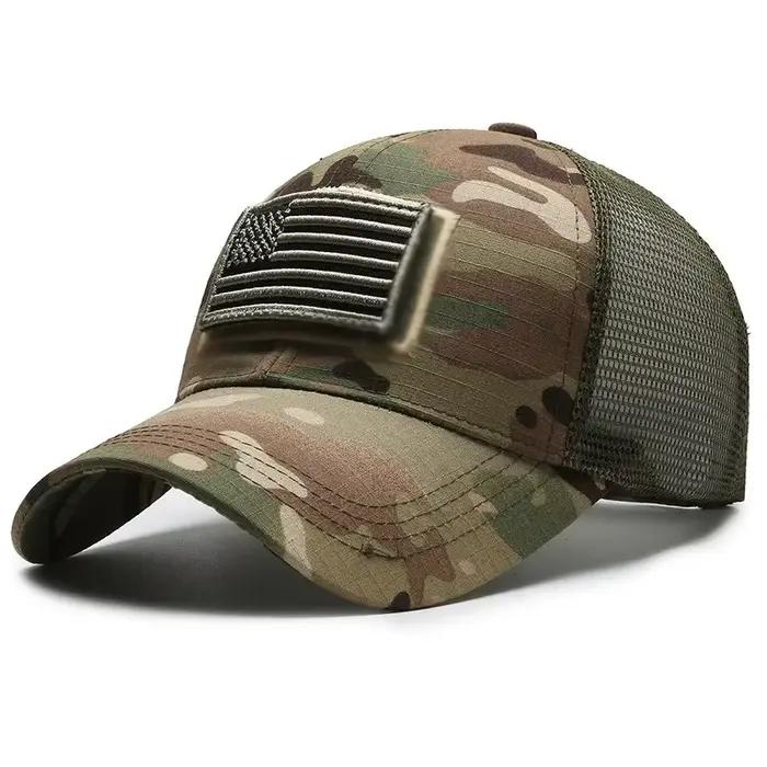 Drapeau américain Camouflage Autocollant Brodé Casquette de Baseball Net Chapeau Hommes