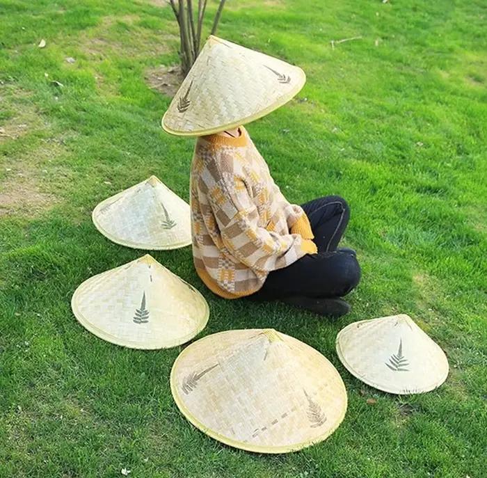 Chapeau de paille tissé à la main de style chinois