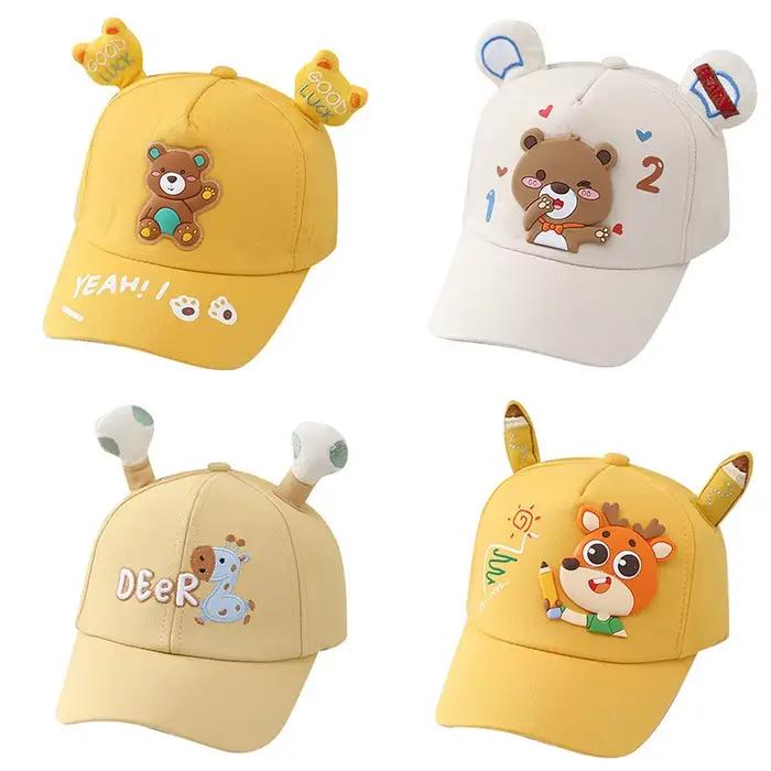 Casquette de dessin animé pour bébé unisexe avec visière réglable pour garçon et fille, adaptée aux saisons de printemps, été, automne et hiver, pour enfants de 2 à 6 ans