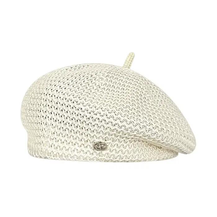 Béret de printemps avec étiquette pour femme