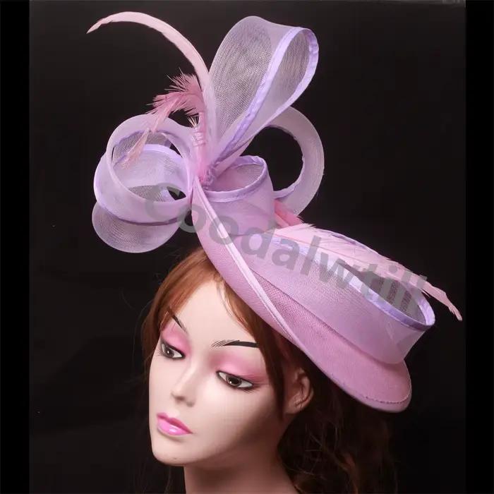 Camel Fascinator chapeau femmes voiles Derby église casque dames Cocktail fête pilulier casquette mariée mariage
