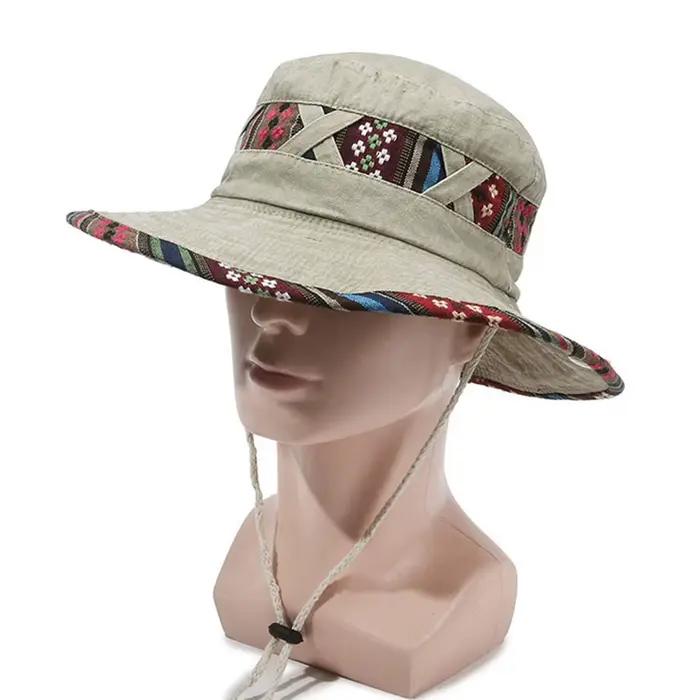 Chapeau de pêcheur en denim à bord effiloché vintage pour hommes