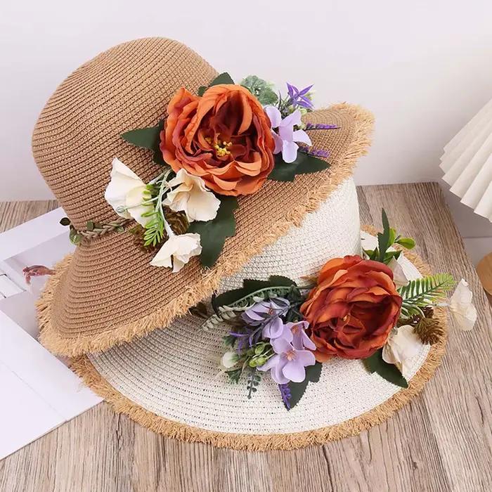Chapeau de paille à large bord pour femmes