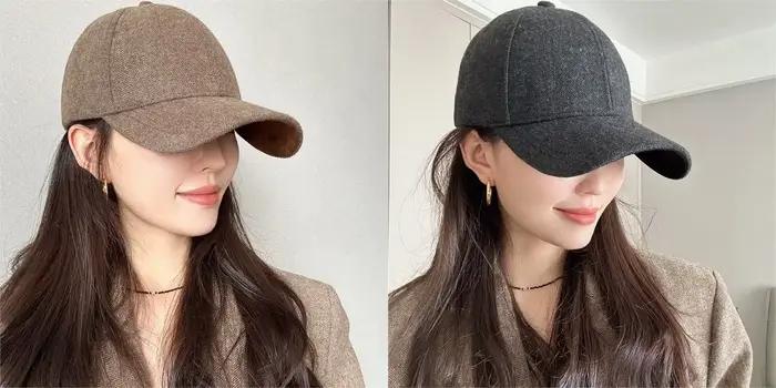 Casquette en laine à chevrons
