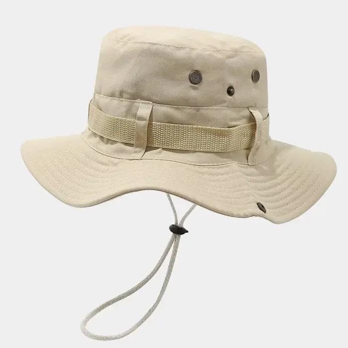 Chapeau de pêcheur unisexe en coton solide avec bord large pour femmes et hommes, multifonctionnel, ajustement réglable, style sport, adapté pour toutes les saisons et occasions extérieures