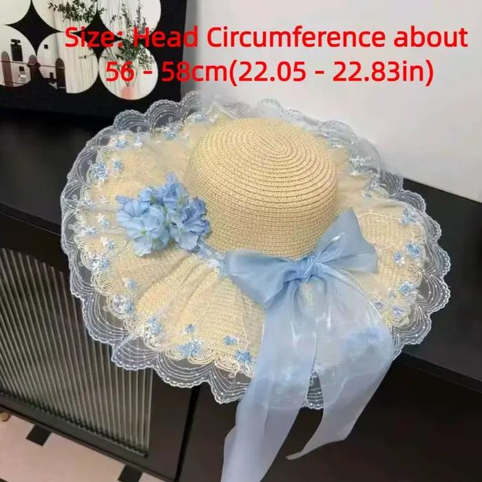 Chapeau de paille pour femme à motif floral
