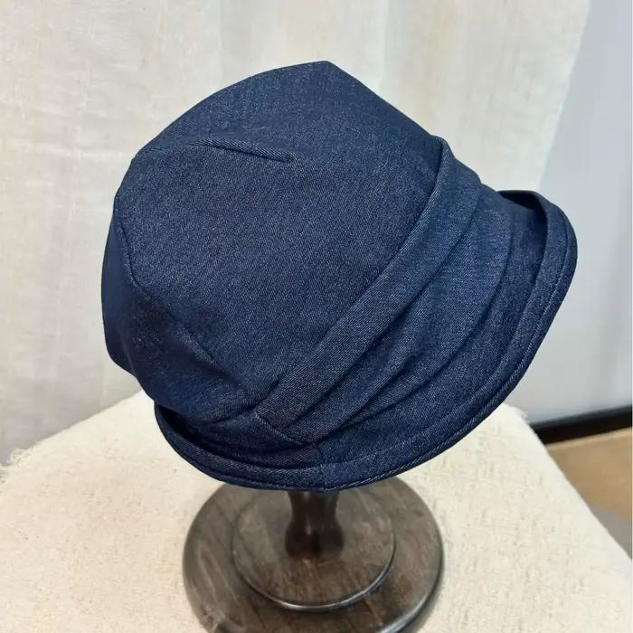 Nouveau Chapeau Béret Plissé en Coton et Lin 2026 pour Femme
