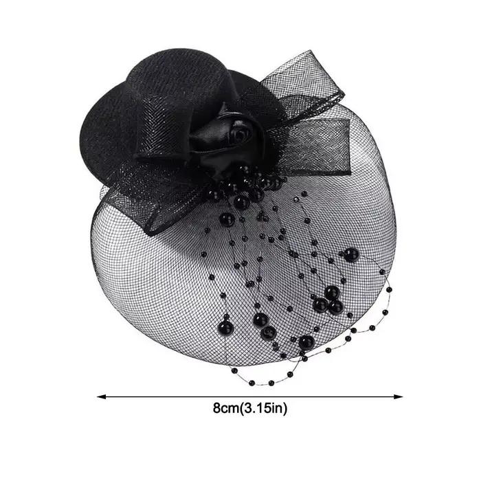 Élégant chapeau haut-de-forme en maille avec nœud