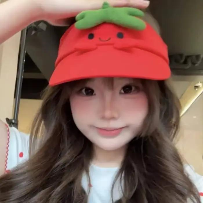 Casquette de baseball en peluche motif tomate mignonne
