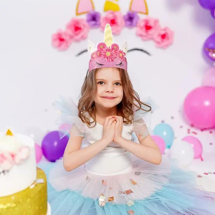 24 chapeaux d'anniversaire licorne en papier
