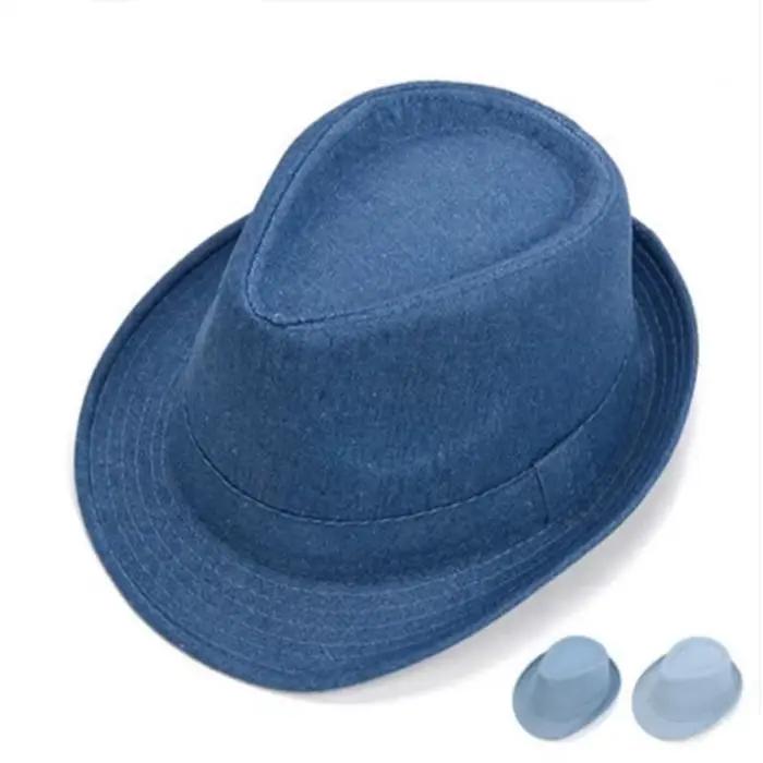 Chapeau Fedora classique en denim pour hommes