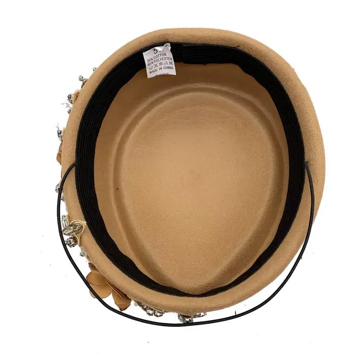 Chapeau Turban en feutre Vintage pour femmes