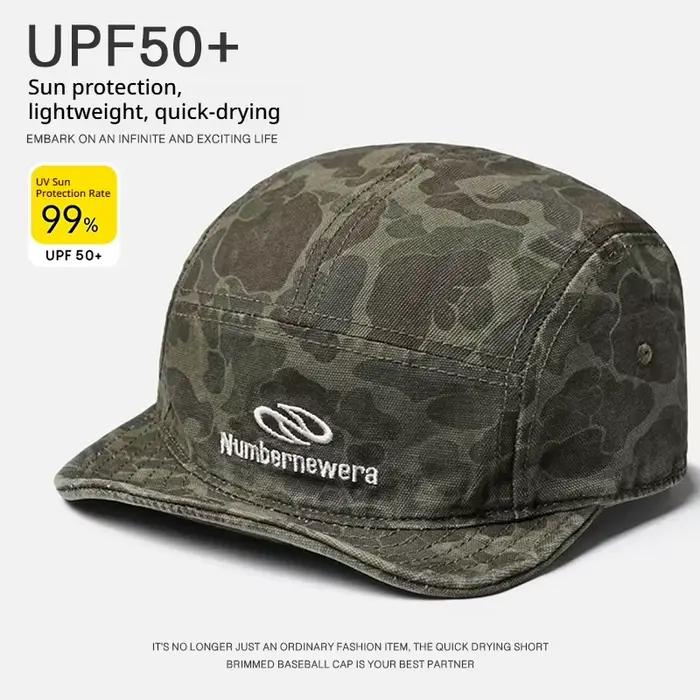 Casquette 5 panneaux camouflage à visière courte