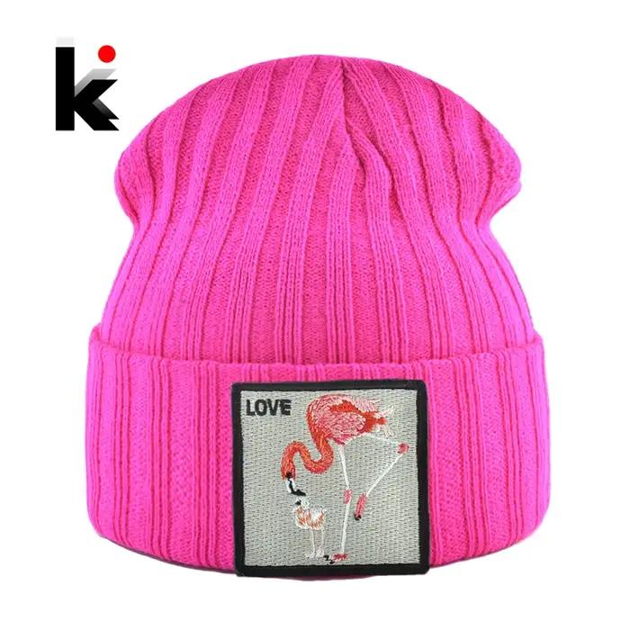 Bonnets Skullies Unisexe Décontractés avec Broderie Animal de Compagnie Acrylique pour Occasions Décontractées Printemps Automne