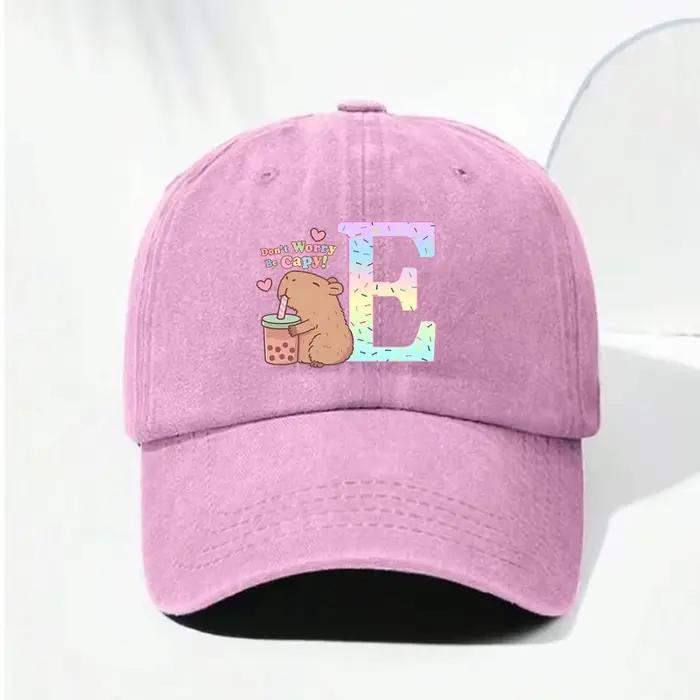 Casquette de baseball Capybara lettre A-Z anime mignon rétro pour filles et femmes couvre-chef réglable cadeau pour adultes occasions spéciales