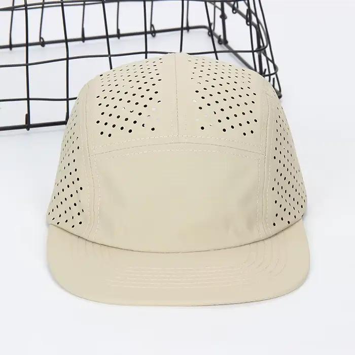 Casquette de baseball à 5 panneaux en nylon personnalisable pour homme et femme protection solaire toute l'année style décontracté occassions variées
