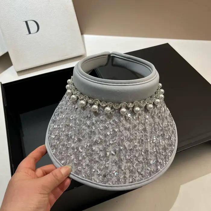 Chapeaux de soleil de luxe en strass et perles pour femmes