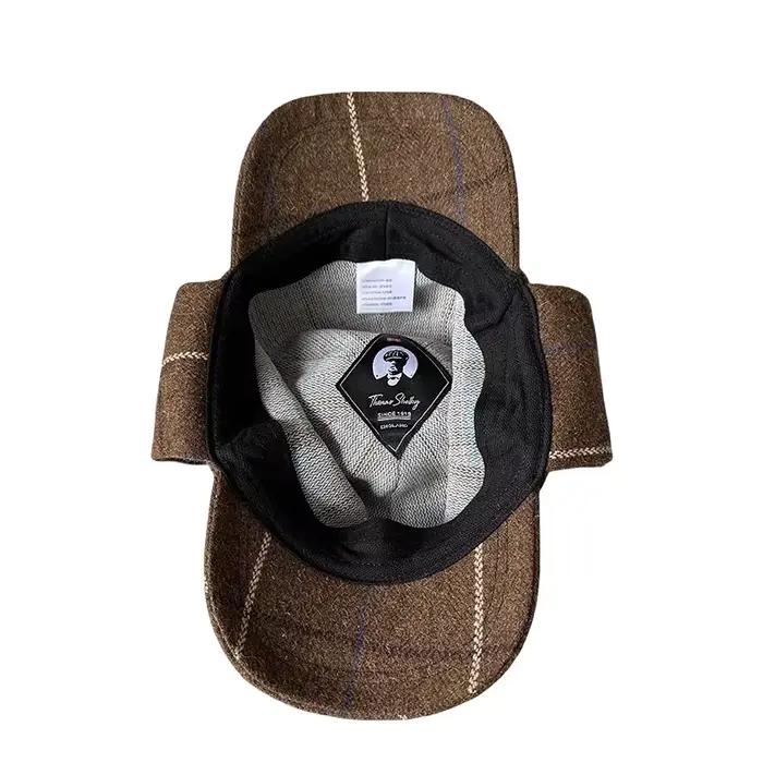 Nouvelle casquette de baseball Sherlock Holmes à double bord avec protection des oreilles style britannique chapeau homme casquette snapback polyester plaid multicolore automne hiver décontracté