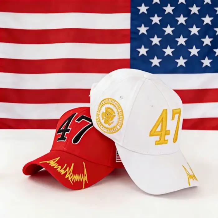 Casquette de baseball rouge et blanche avec numéro 47 pour hommes et femmes, sport, style unique, polyester, ajustement réglable, quatre saisons, tissage distinctif