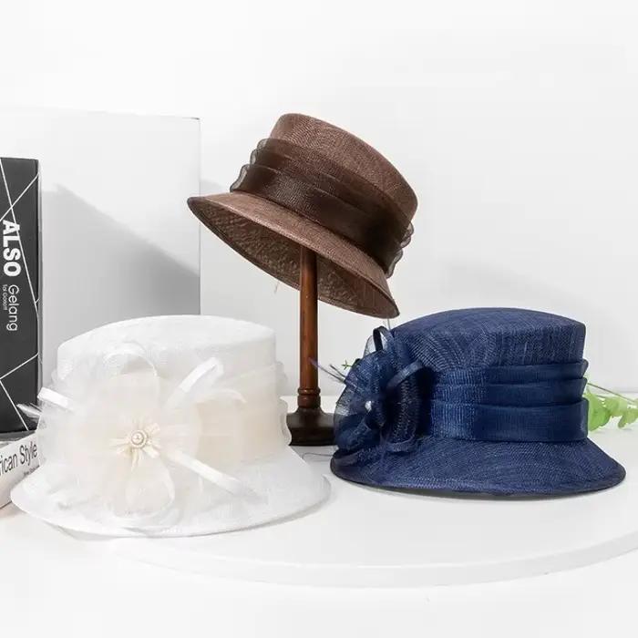 Chapeau melon Sinamay élégant pour femmes