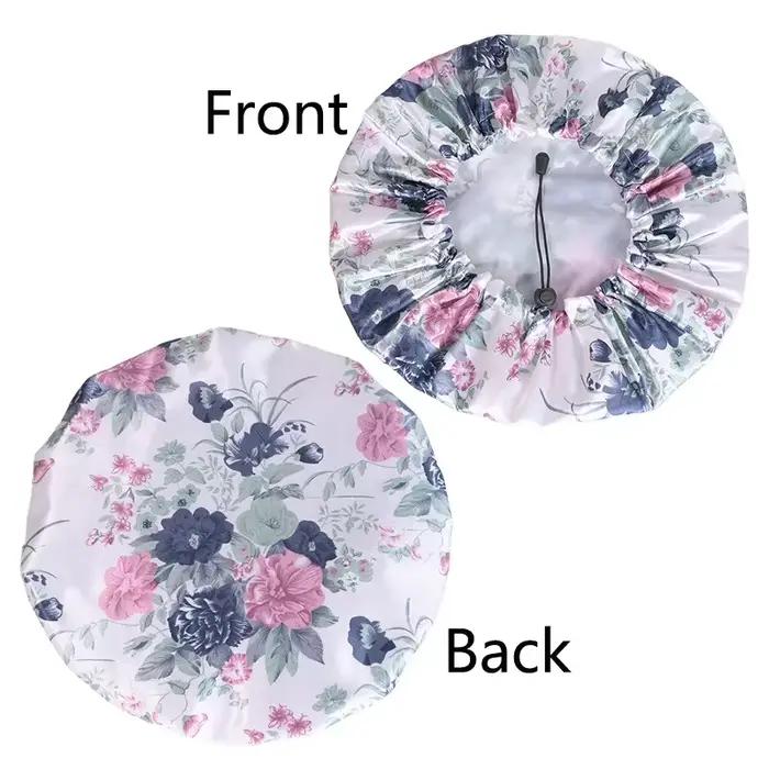 Bonnet de douche réglable à imprimé Floral