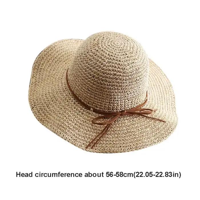 Chapeau de paille tendance style français avec nœud
