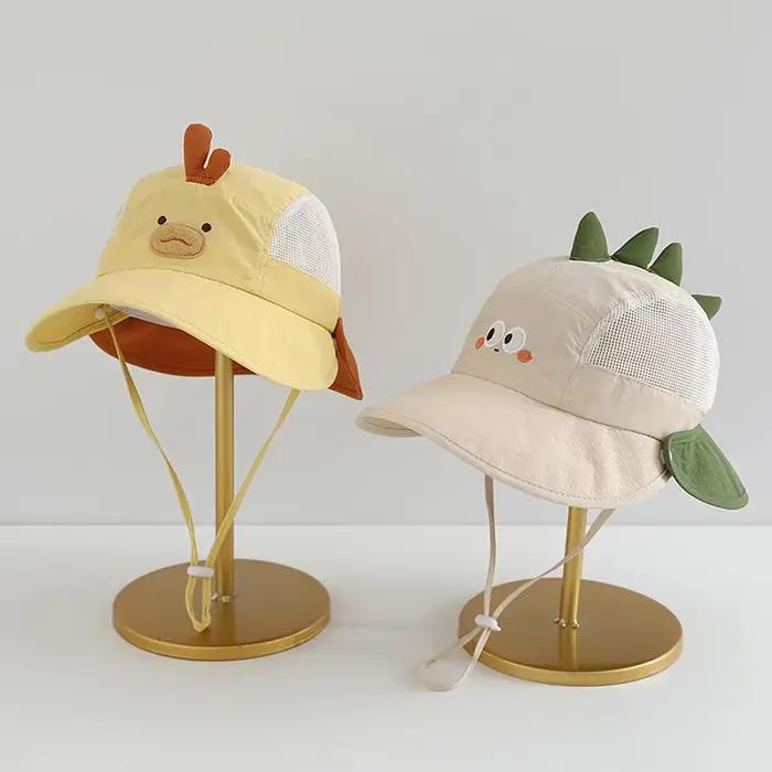 Chapeau de soleil pour bébé avec oreilles d'ours et de lapin