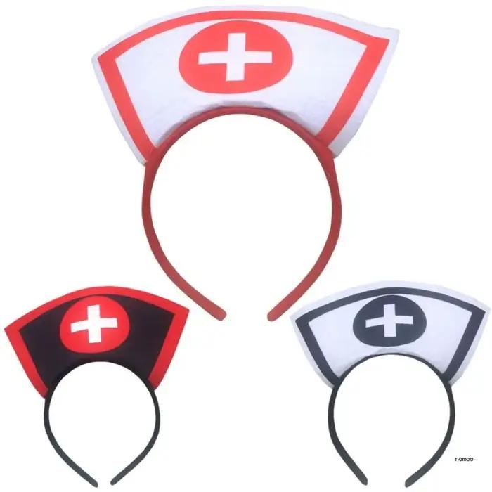 Bandeau infirmière d'Halloween en tissu élégant pour femmes, polyvalent pour soirées costumées, spectacles et tenues quotidiennes