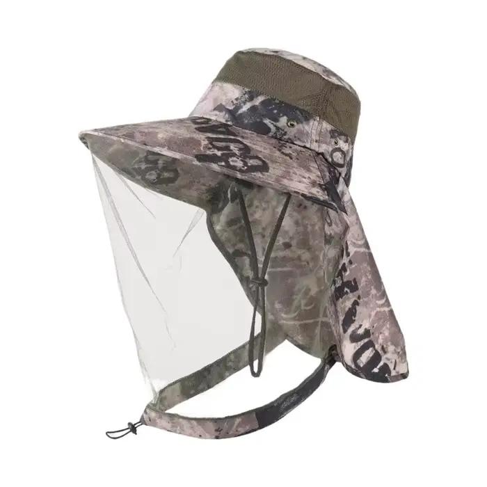 Chapeau de soleil anti-moustiques avec voile intégré et protection cou pour hommes et femmes