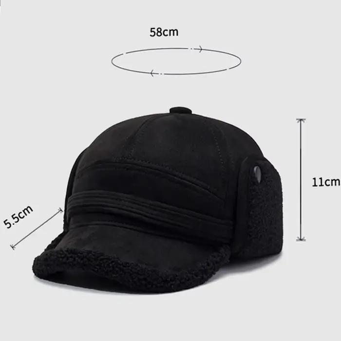 Casquette de baseball d'hiver épaisse en coton pour homme et femme, chapeau vintage réglable, look sportif, polyvalent pour printemps, été, automne et hiver