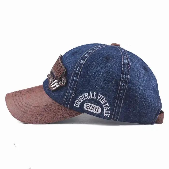 Casquette de baseball Xthree en denim unisexe avec réglage de taille pour hommes et femmes, style sportif et mode, protection solaire, idéale pour l'extérieur et les occasions spéciales