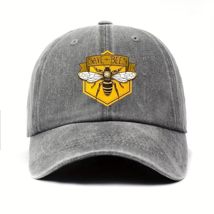 Casquette de baseball imprimée abeille