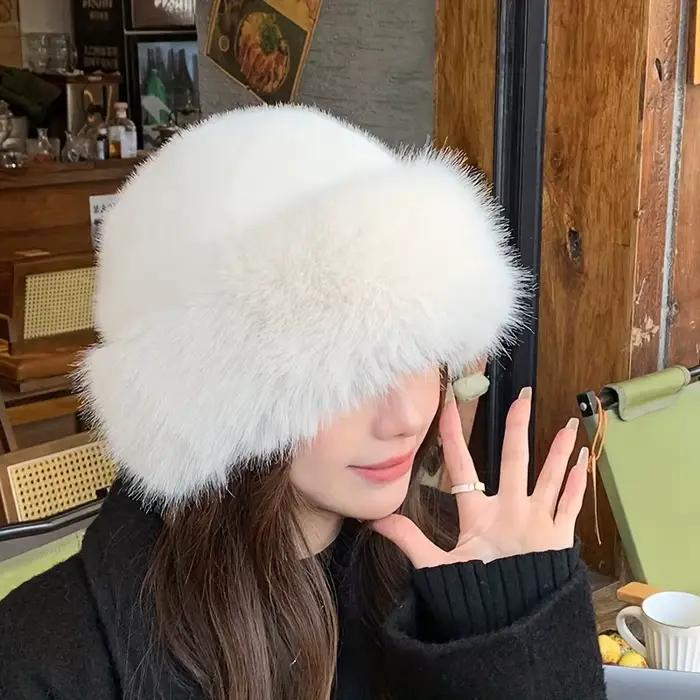 Bonnets en fourrure épais et chauds pour femmes