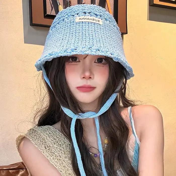 Chapeau de soleil au crochet avec protection UV pour femmes